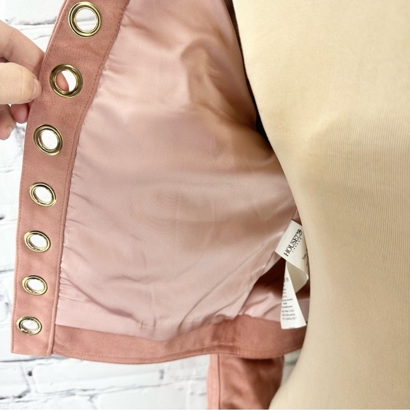 House Of CB Faux Suede Fringe Jacket Pink Women’s Medium Coastal Cowgirl Western - Picture 7 of 13